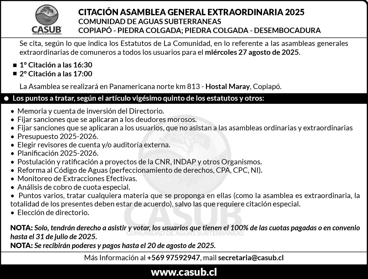 CITACION ASAMBLEA GENERAL EXTRAORDINARIA 2025