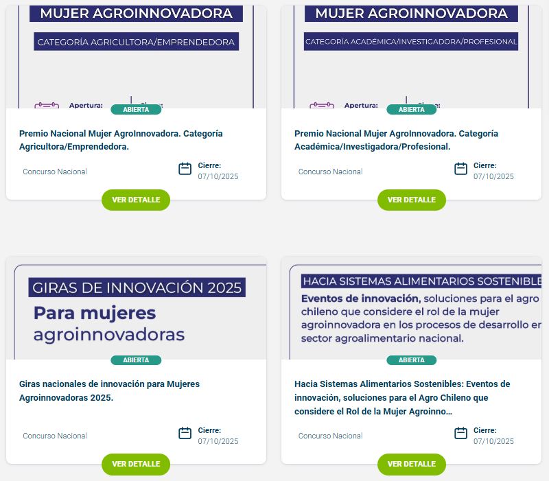 CONVOCATORIAS Y LICITACIONES NACIONALES DE LA FUNDACIÓN PARA LA INNOVACIÓN AGRARÍA