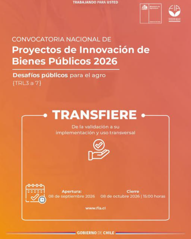 Seremi de Agricultura invita a participar en la Convocatoria Nacional de Proyectos de Innovación de Bienes Públicos 2026: «Desafíos públicos para el agro»